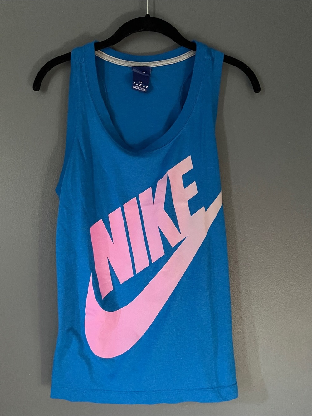 Nike Women's Teal Tank with Pink Swoosh Logo